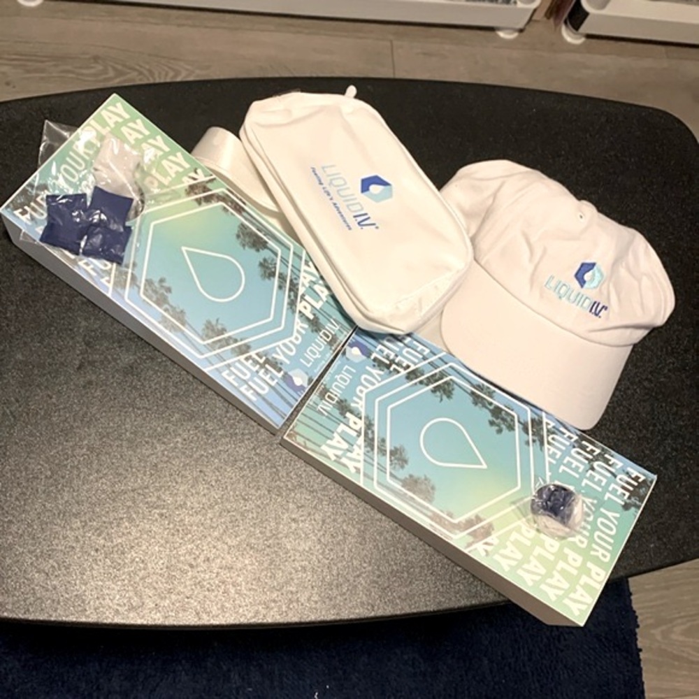🔹NEW..Liquid IV Cap, Fanny Pack, & Counter Top Cornhole Game..